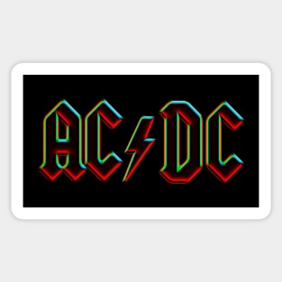 ACDC Retro Neon Glow Effect Sticker